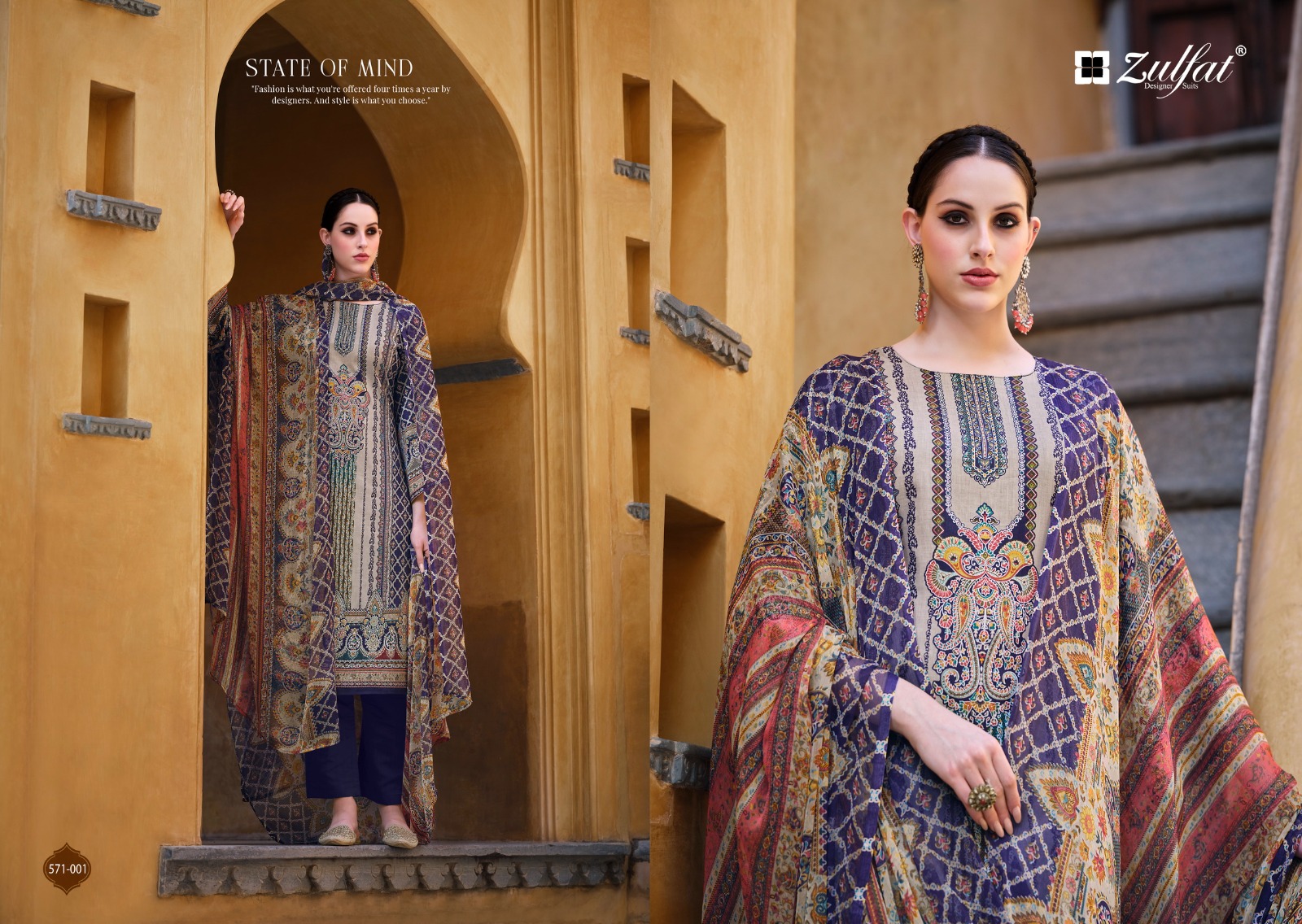 ZULFAT SAIMA PURE COTTON SUITS WHOLESALE