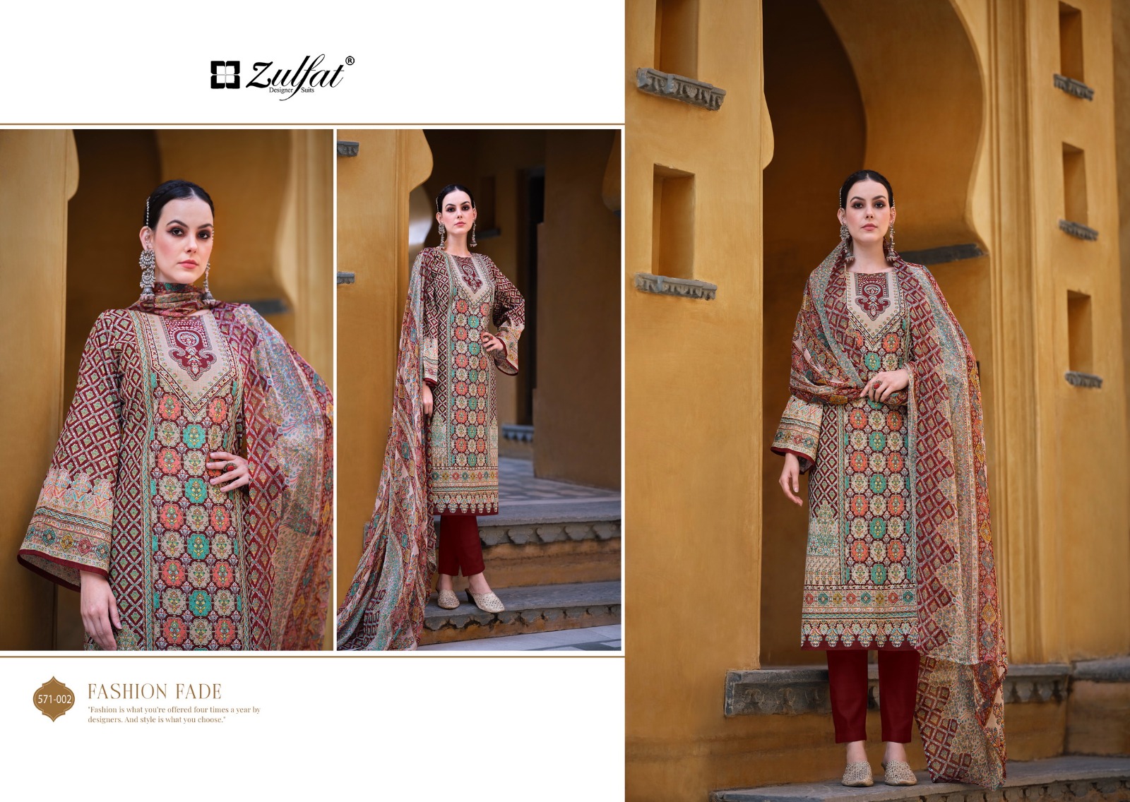 ZULFAT SAIMA PURE COTTON SUITS WHOLESALE