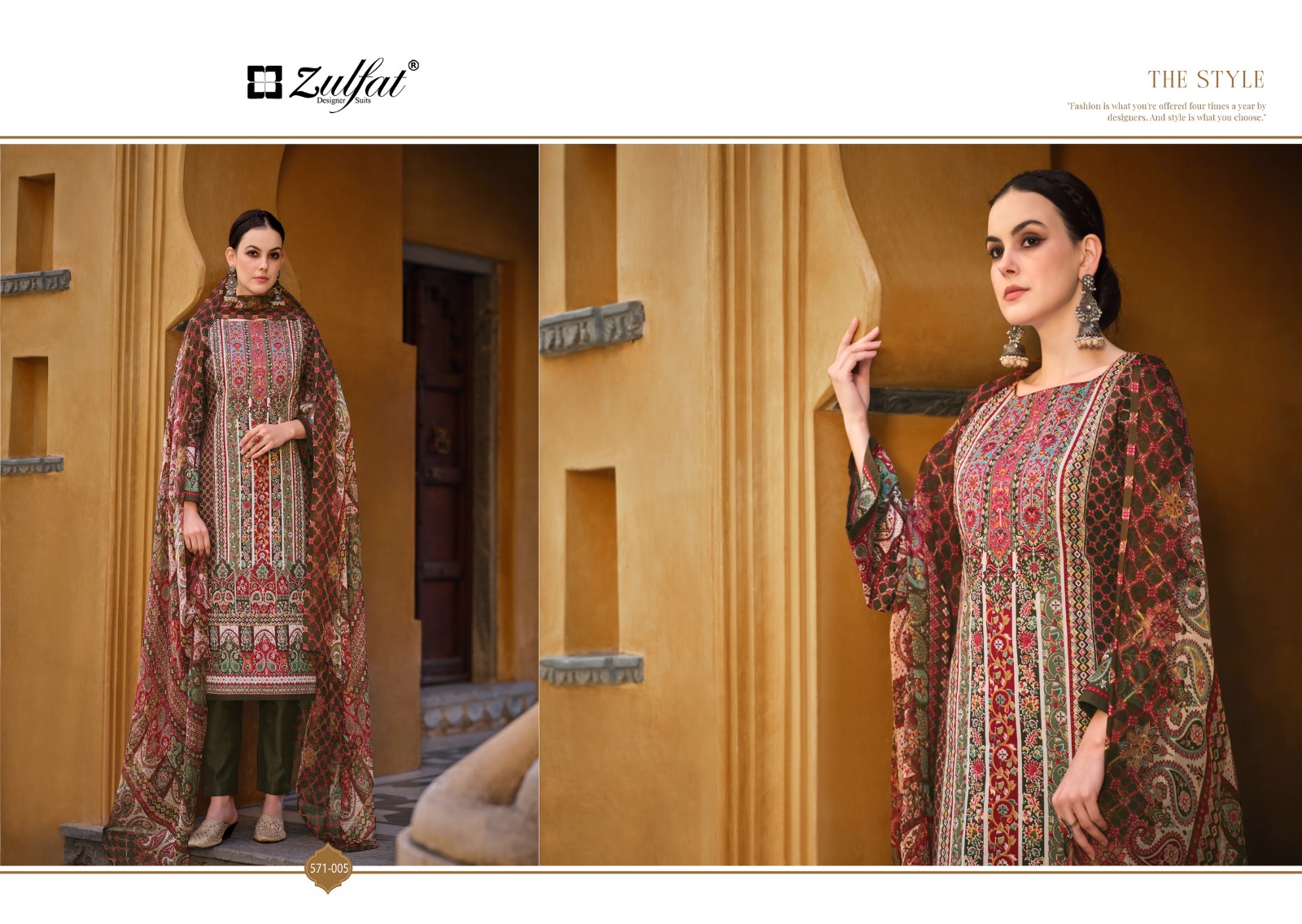 ZULFAT SAIMA PURE COTTON SUITS WHOLESALE