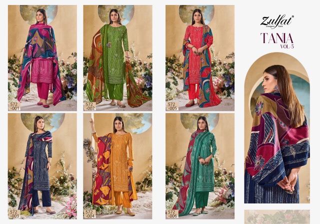 ZULFAT TANIA VOL 5 PURE COTTON SUITS