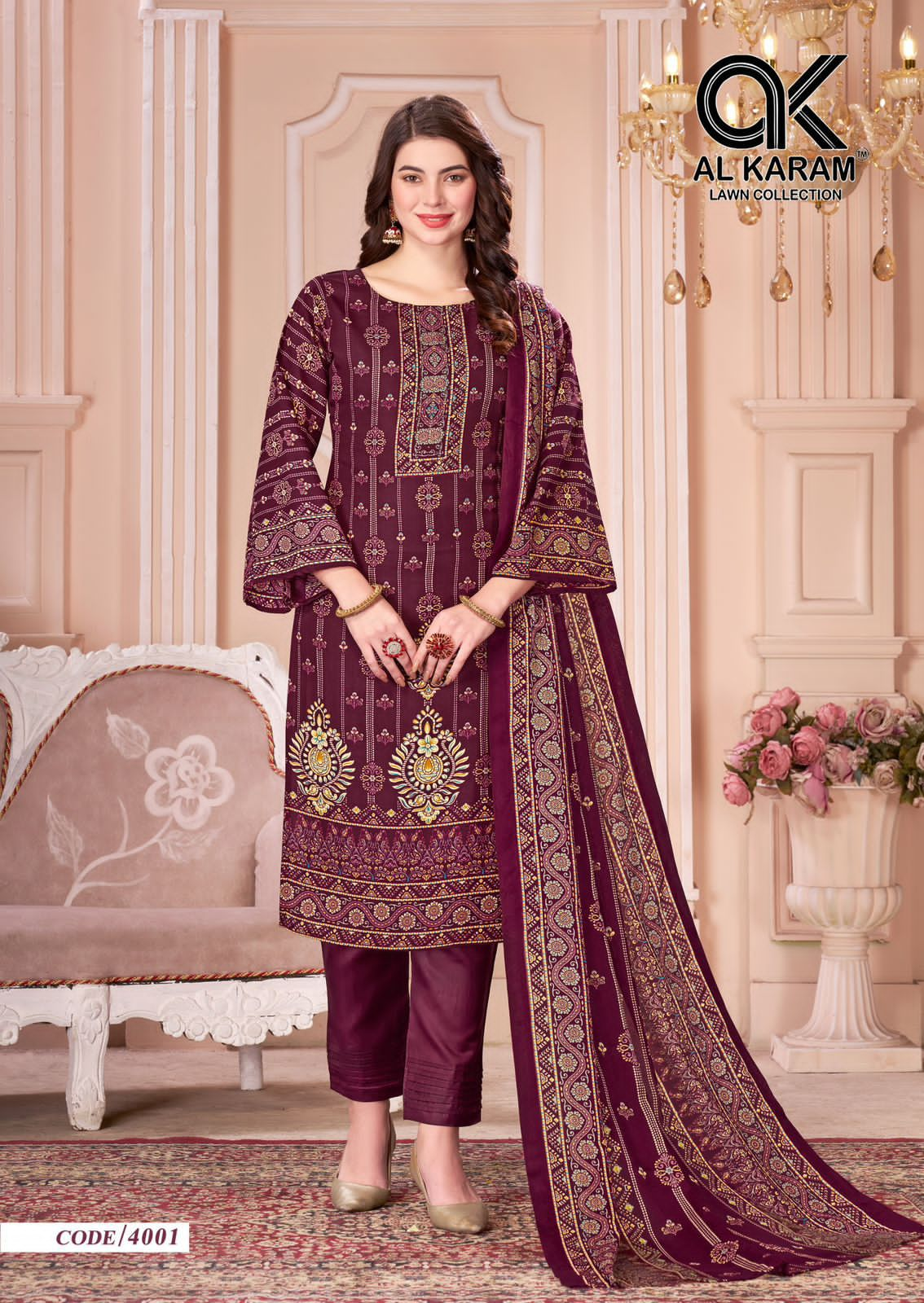 AL KARAM MAHJABEEN VOL 4 COTTON SUITS SUPPLIER