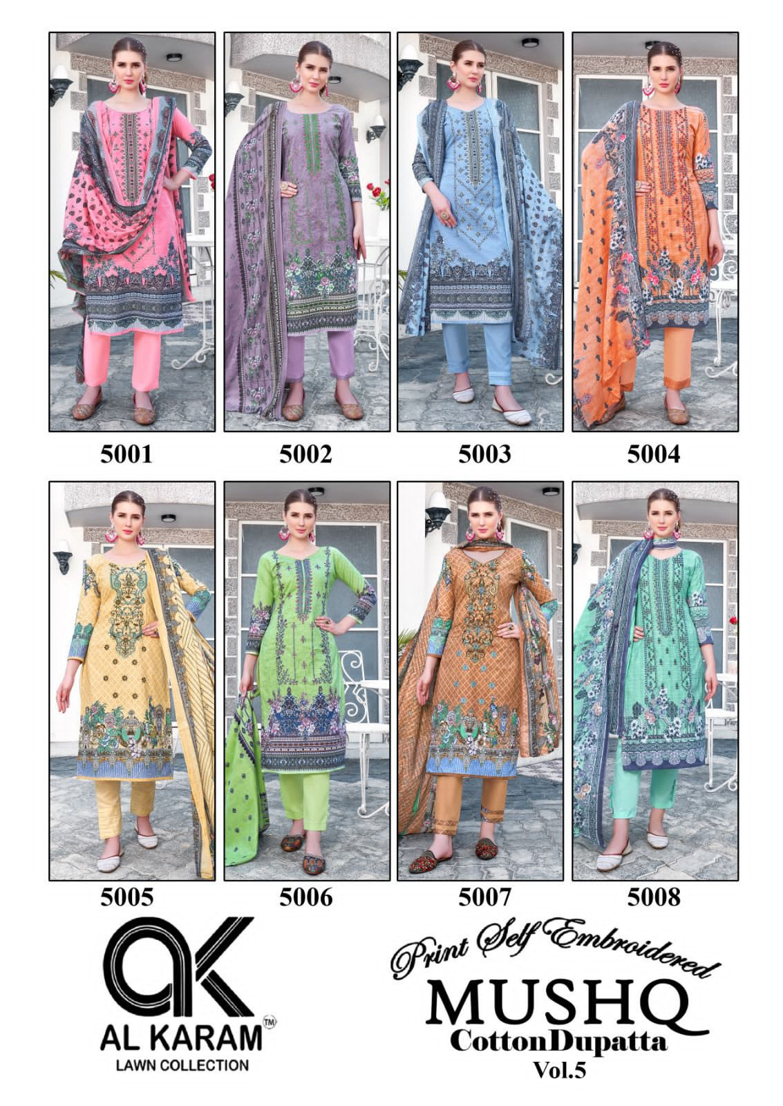 AL KARAM MUSHQ VOL 05 PURE LAWN COTTON SUITS