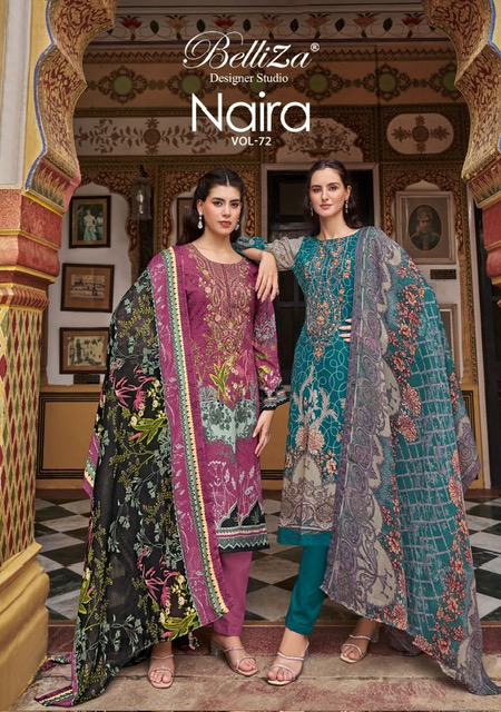 BELLIZA NAIRA VOL 72 PURE COTTON SUITS WHOLESALER