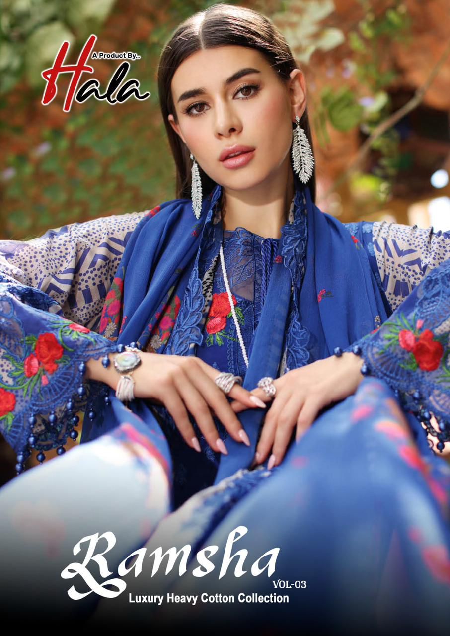 HALA RAMSHA VOL 3 LAWN KARACHI SUITS