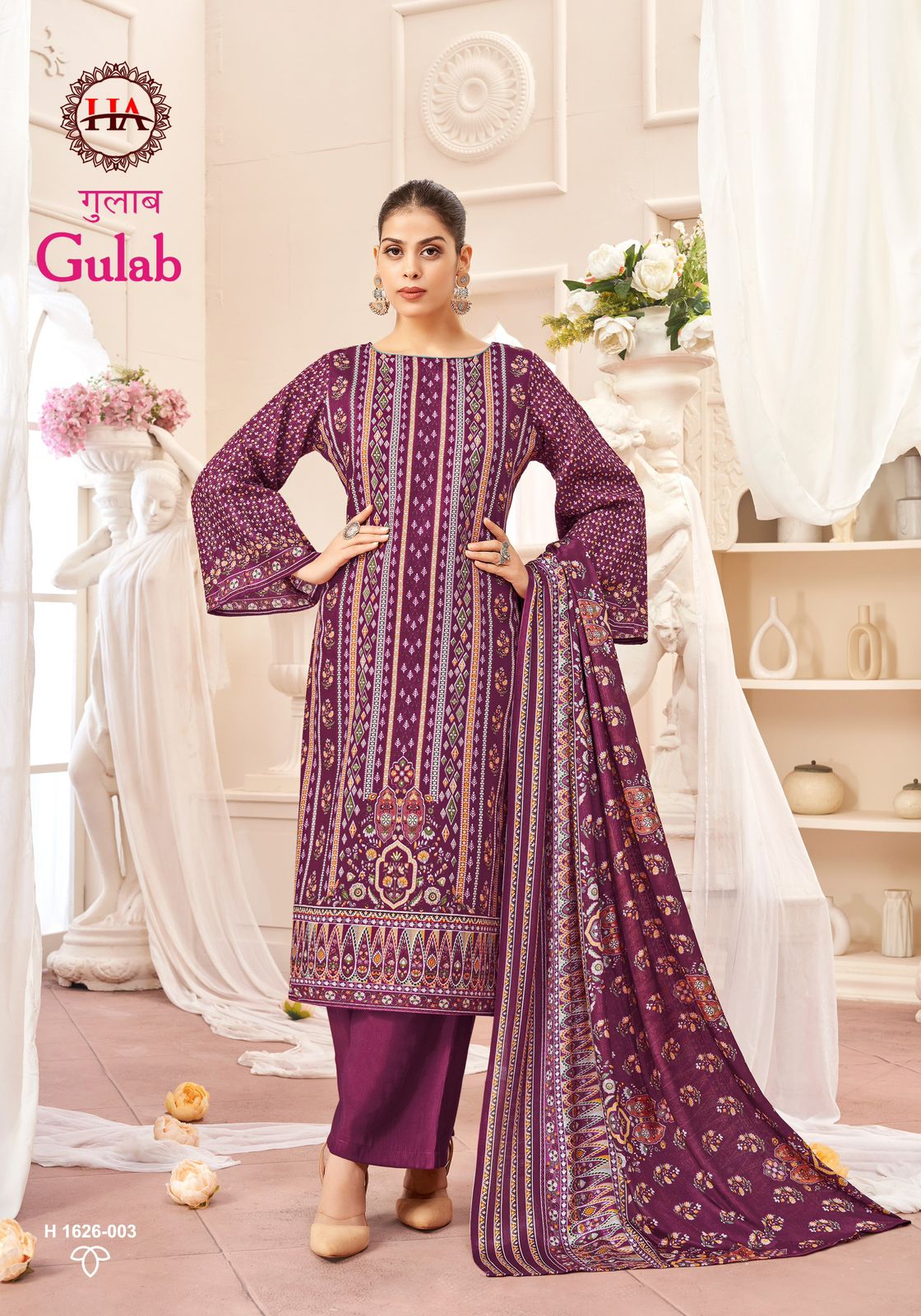 HARSHIT FASHION GULAB PURE CAMBIC COTTON SUITS