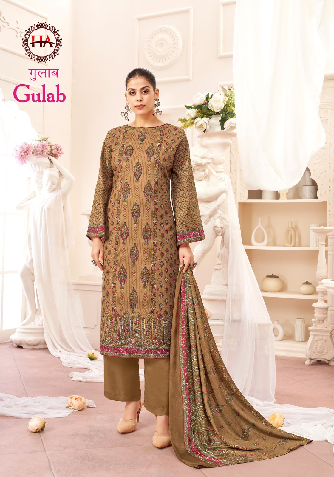 HARSHIT FASHION GULAB PURE CAMBIC COTTON SUITS