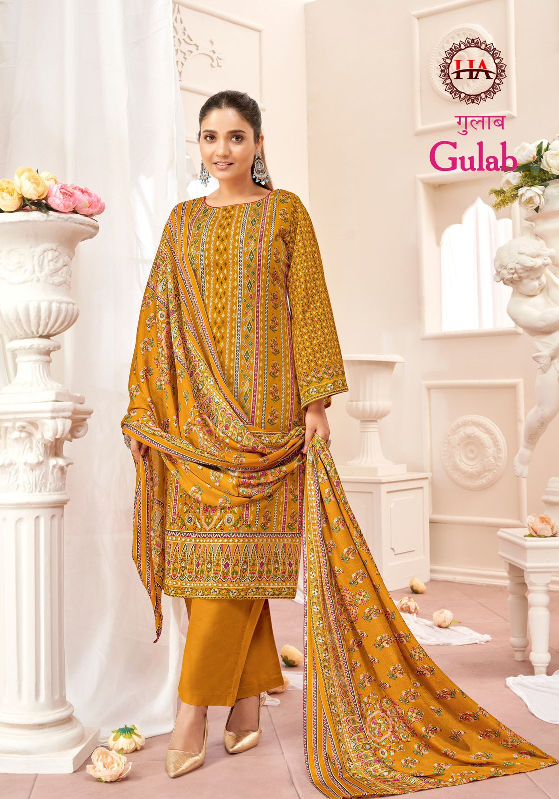 HARSHIT FASHION GULAB PURE CAMBIC COTTON SUITS