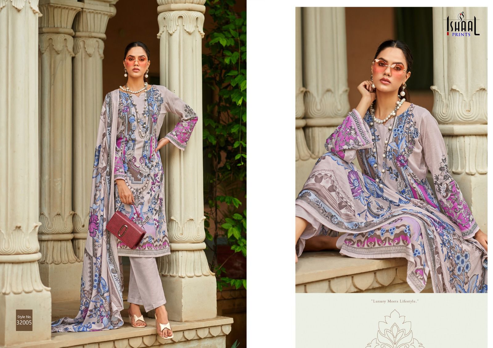 ISHAAL PRINTS GULMOHAR VOL 32 LAWN KARACHI SUITS