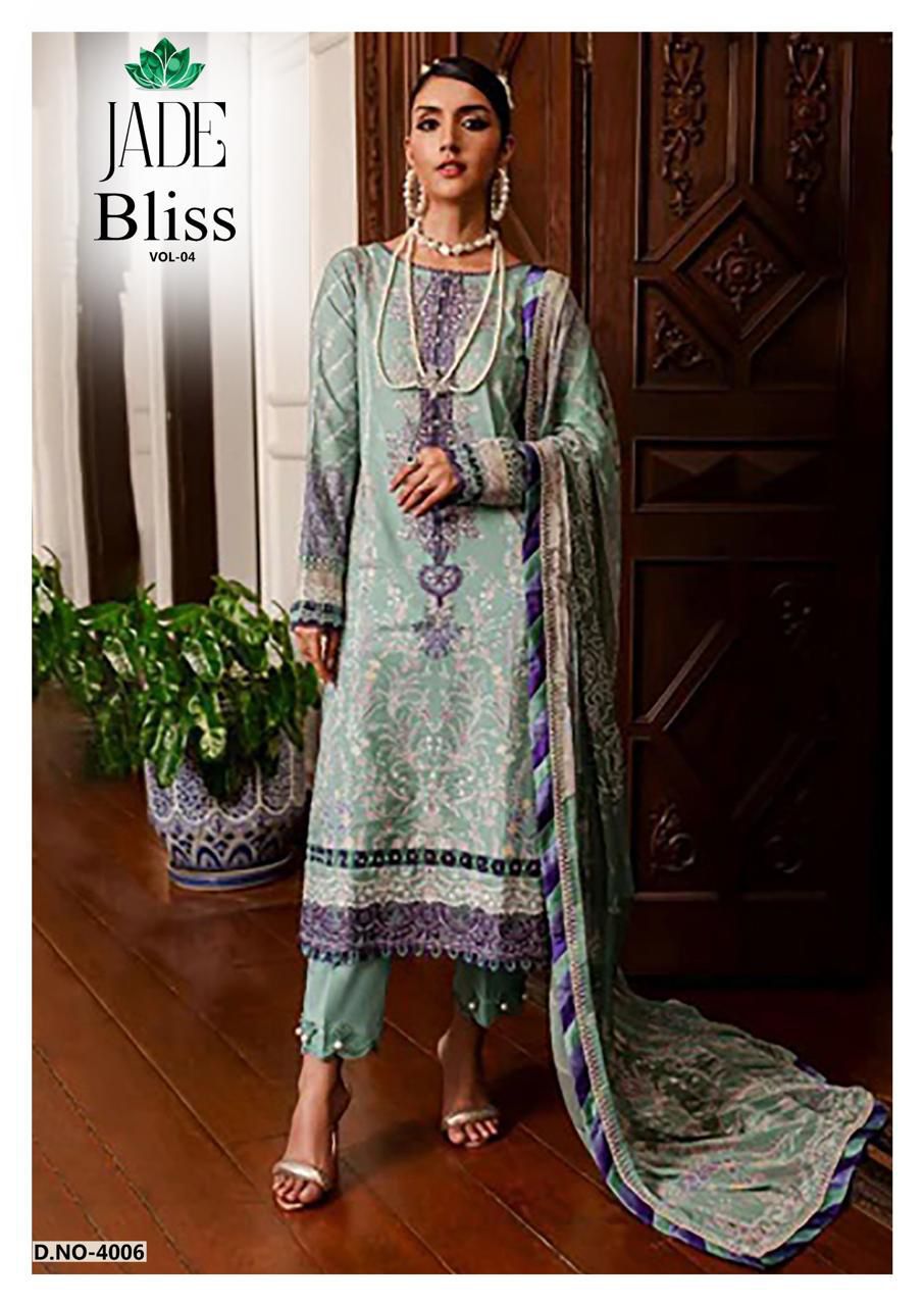 JADE BLISS VOL 4 COTTON KARACHI SUITS