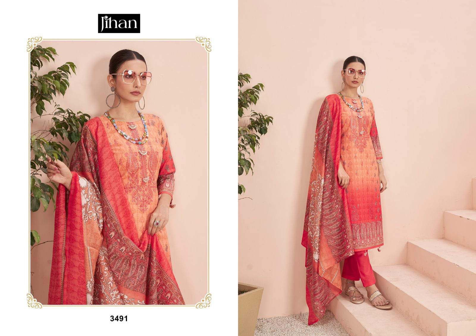 JIHAN SCARLET VOL 4 PAKISTANI LAWN SUITS