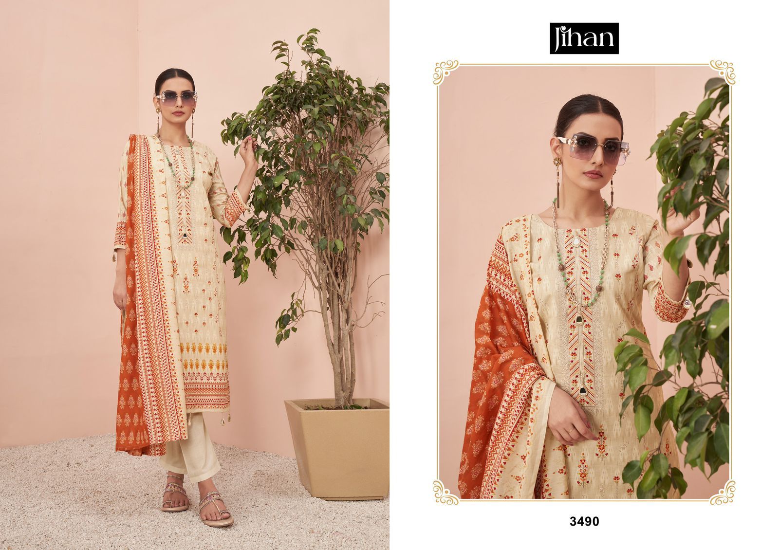 JIHAN SCARLET VOL 4 PAKISTANI LAWN SUITS