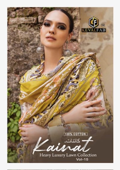 KEVAL FAB KAINAT VOL 15 COTTON LAWN SUITS