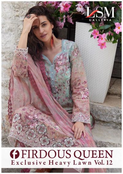 LSM GALLERIA FIRDOUS QUEEN VOL 12 LAWN KARACHI SUITS