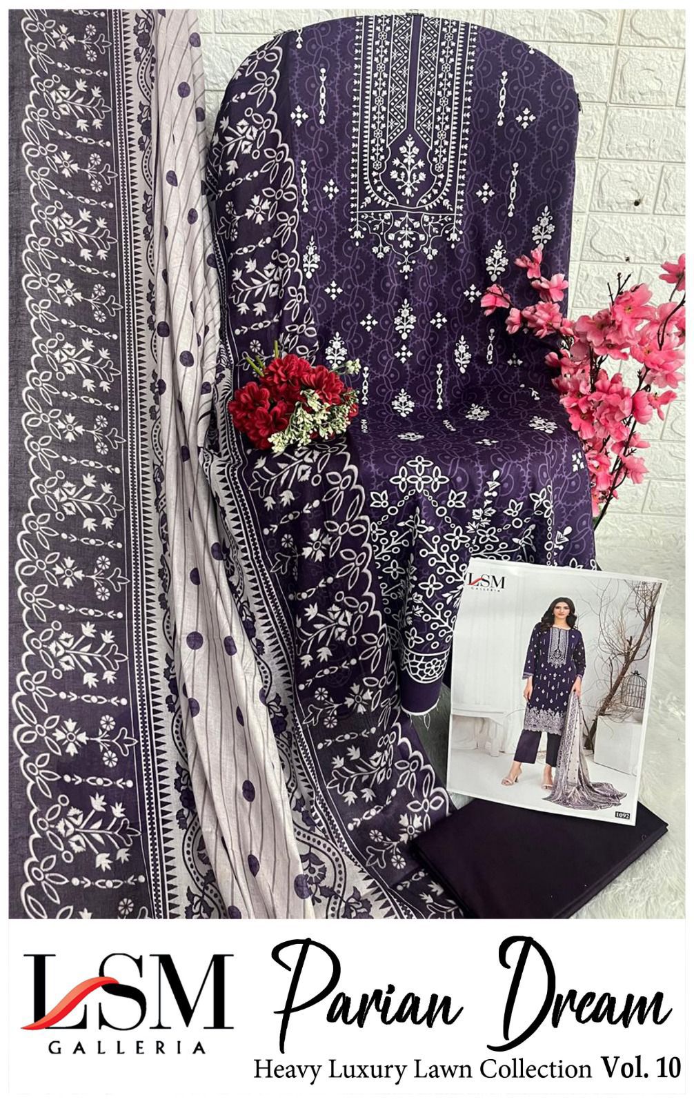 LSM PARIAN DREAM VOL 10 LAWN KARACHI SUITS