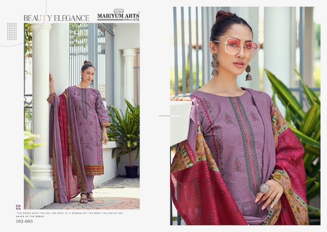 MARIYUM ARTS HABIBA PURE CAMBRIC COTTON SUITS