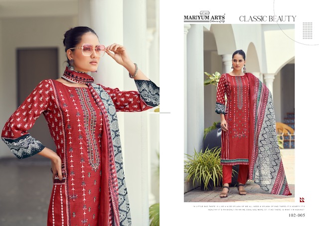 MARIYUM ARTS HABIBA PURE CAMBRIC COTTON SUITS