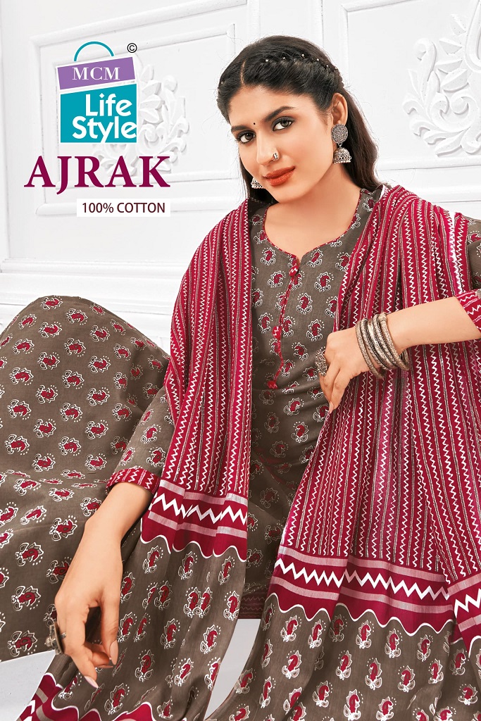 MCM LIFE STYLE AJRAK VOL 1 COTTON DRESS MATERIAL