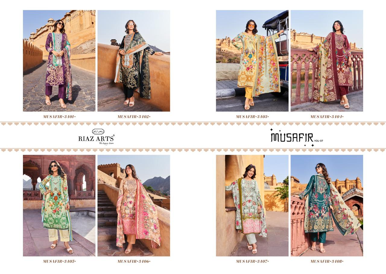 RIAZ ARTS MUSAFIR VOL 7 PURE LAWN SUITS