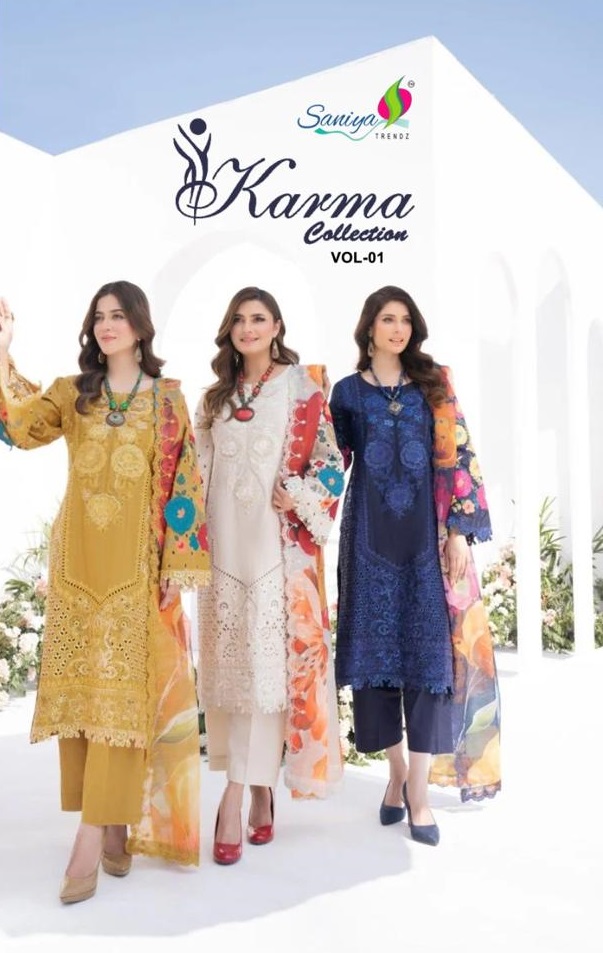 SANIYA TRENDZ KARMA COllECTION VOL 1 PAKISTANI SUITS