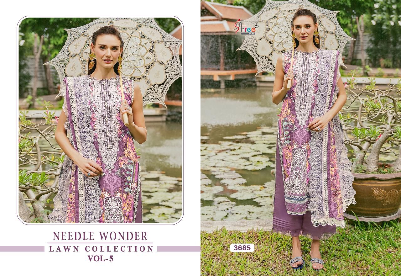 SHREE FABS NEEDLE WONDER VOL 5 LAWN COLLECTION