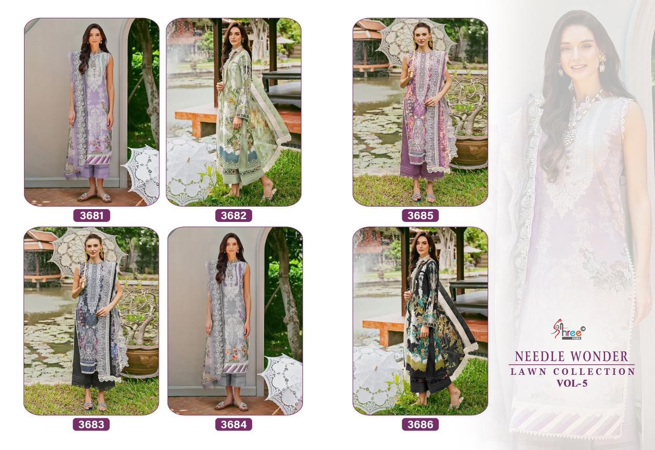 SHREE FABS NEEDLE WONDER VOL 5 LAWN COLLECTION