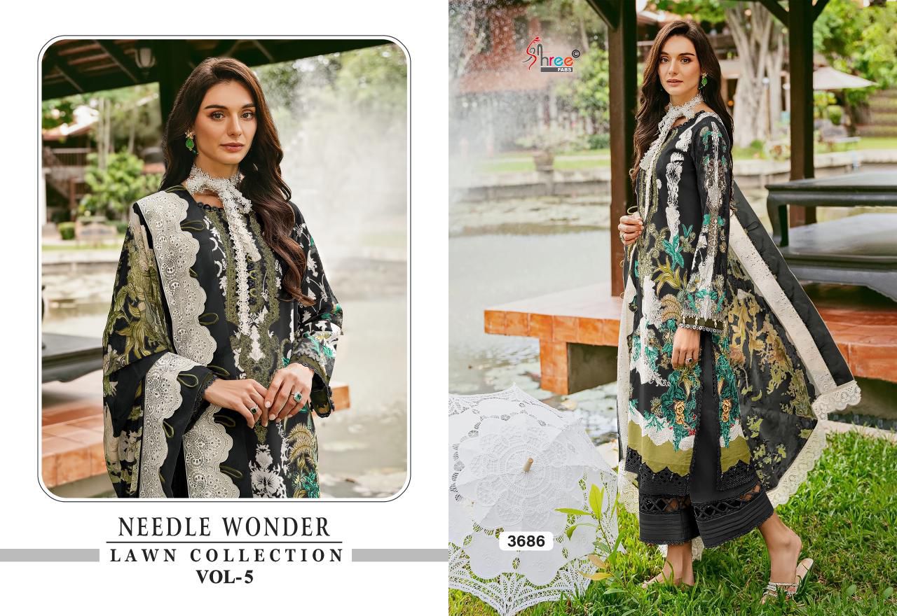 SHREE FABS NEEDLE WONDER VOL 5 LAWN COLLECTION