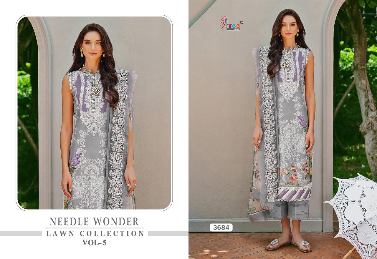 SHREE FABS NEEDLE WONDER VOL 5 LAWN COLLECTION