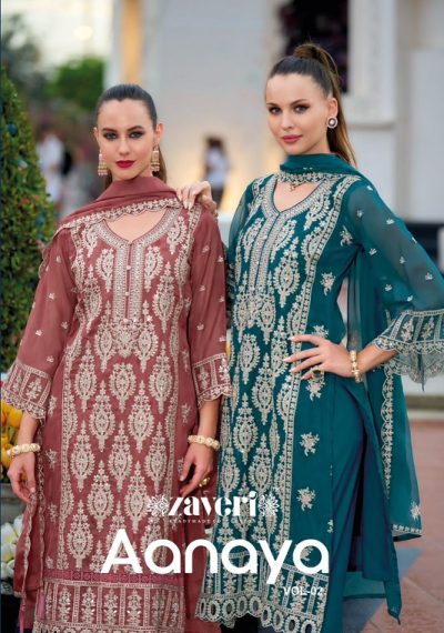 ZAVERI AANAYA VOL 2 READYMADE ORGANZA SUITS