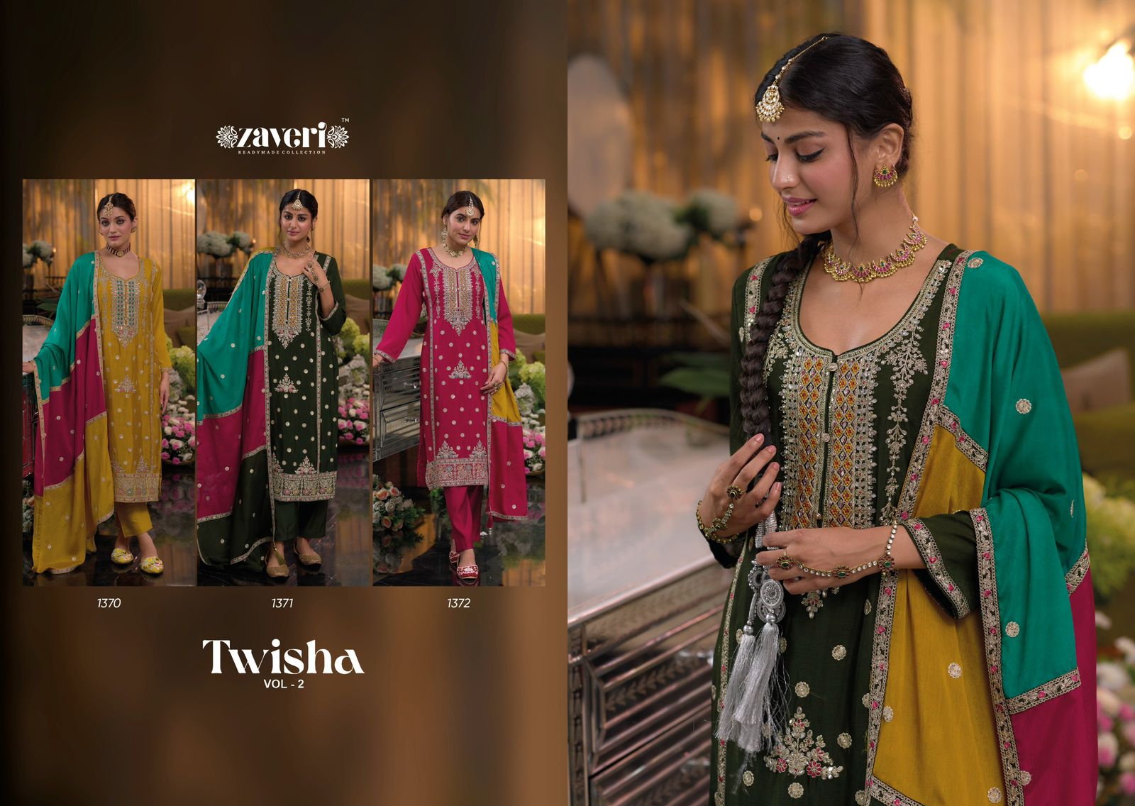 ZAVERI TWISHA VOL 2 READYMADE CHINNON SUITS