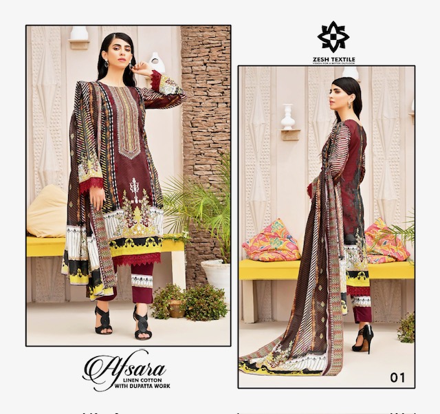 ZESH TEXTILE AFSARA COTTON KARACI SUITS