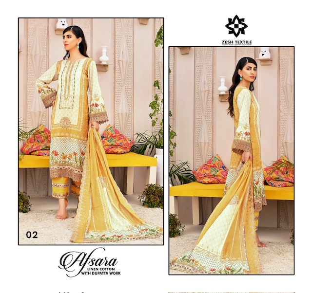 ZESH TEXTILE AFSARA COTTON KARACI SUITS