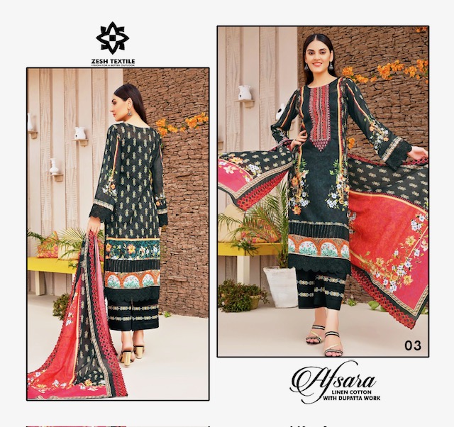 ZESH TEXTILE AFSARA COTTON KARACI SUITS