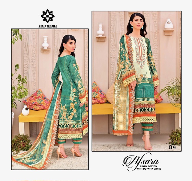 ZESH TEXTILE AFSARA COTTON KARACI SUITS