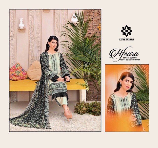 ZESH TEXTILE AFSARA COTTON KARACI SUITS