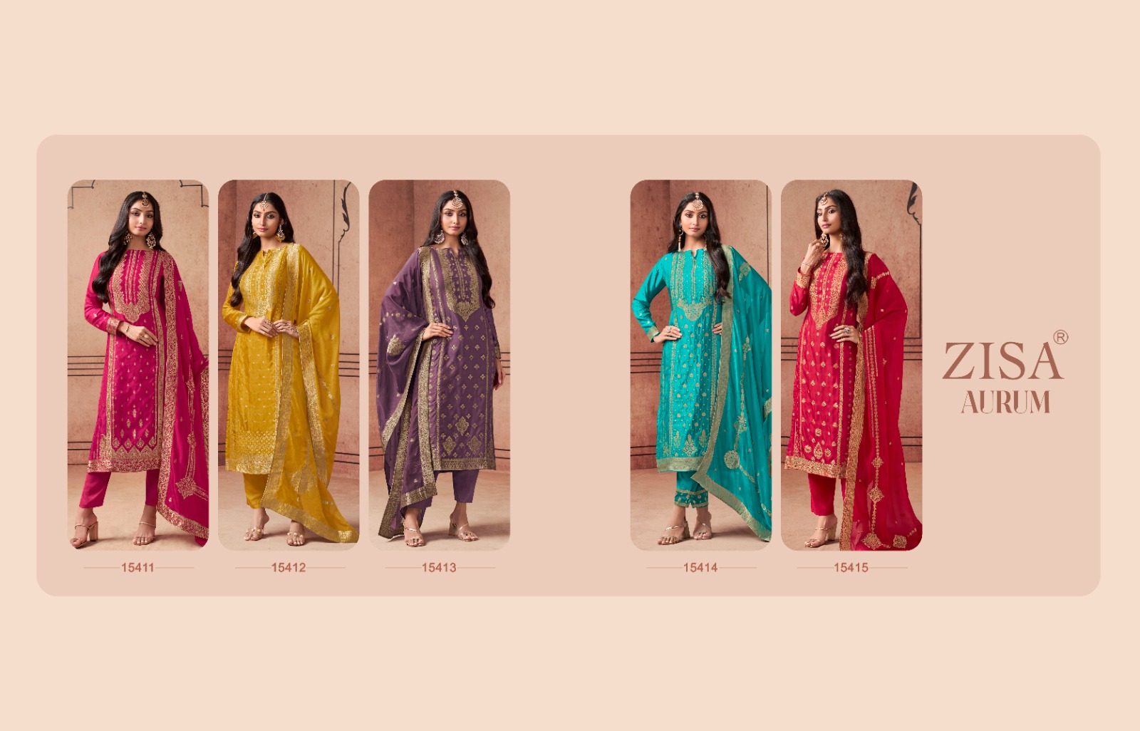 ZISA AURUM DESIGNER SILK EMBROIDERY SUITS