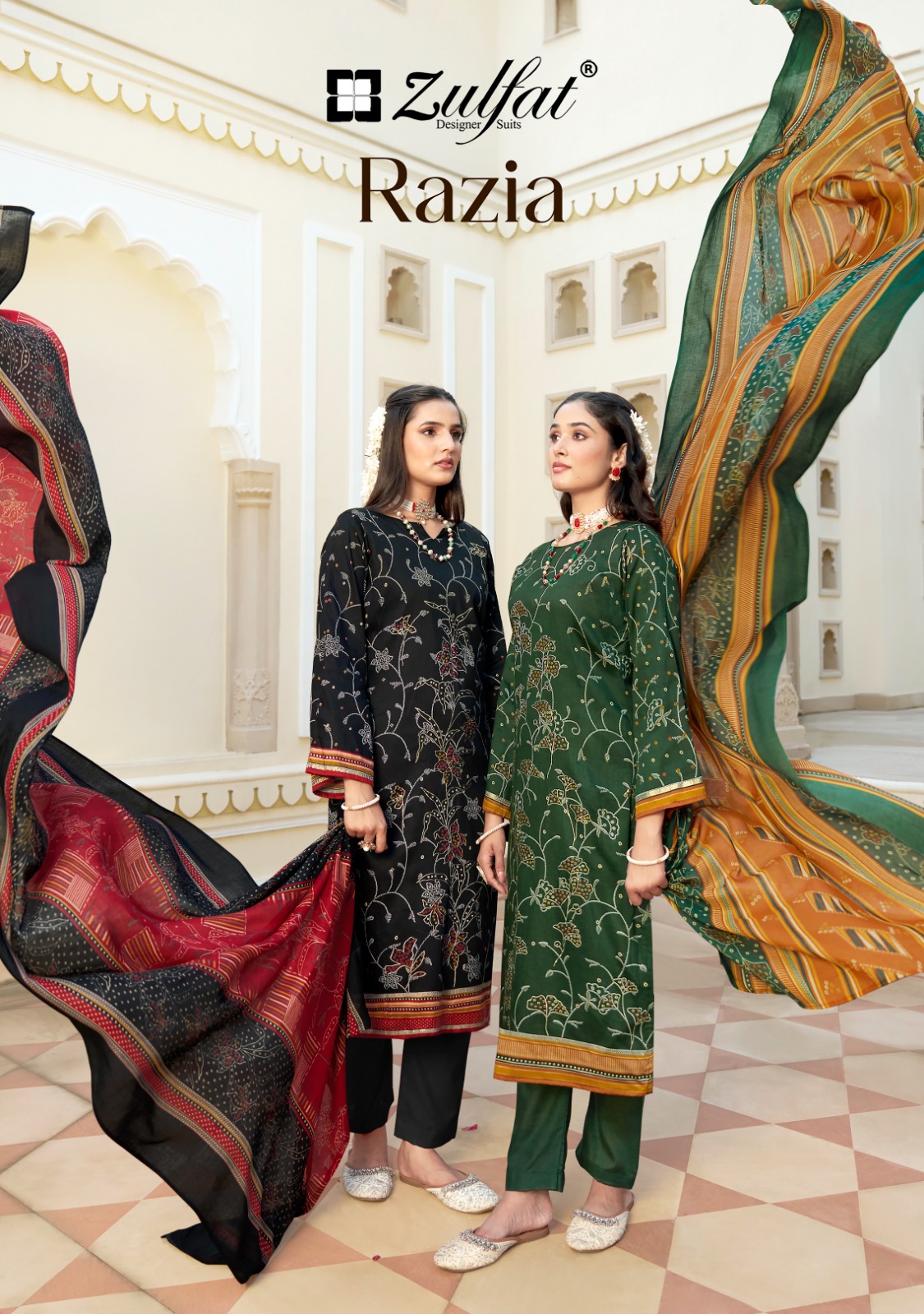 ZULFAT DESIGNER RAZIA PURE JAM COTTON SUITS