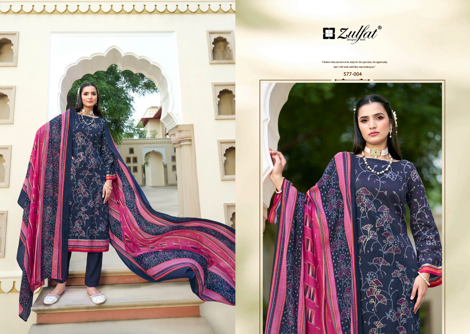 ZULFAT DESIGNER RAZIA PURE JAM COTTON SUITS