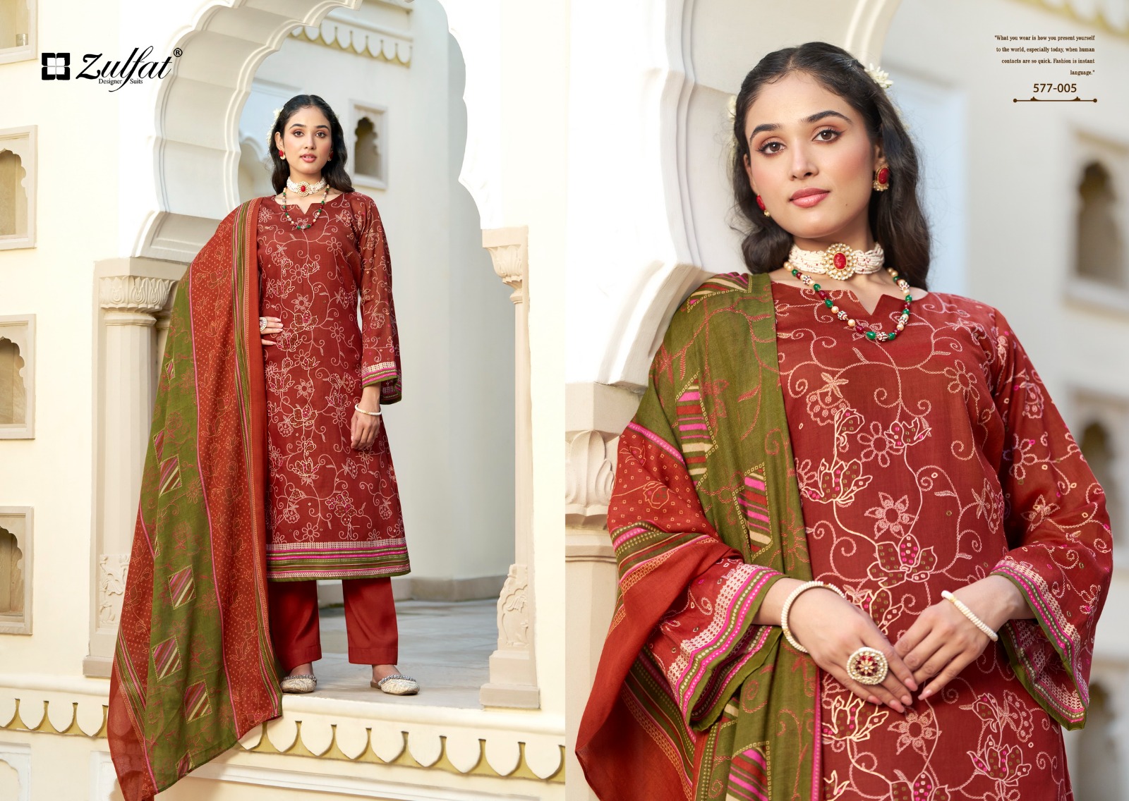 ZULFAT DESIGNER RAZIA PURE JAM COTTON SUITS