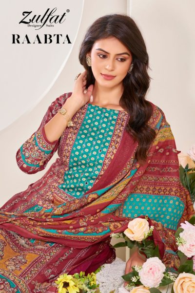 ZULFAT DESIGNER STUDIO RAABTA PURE JAM COTTON SUIT