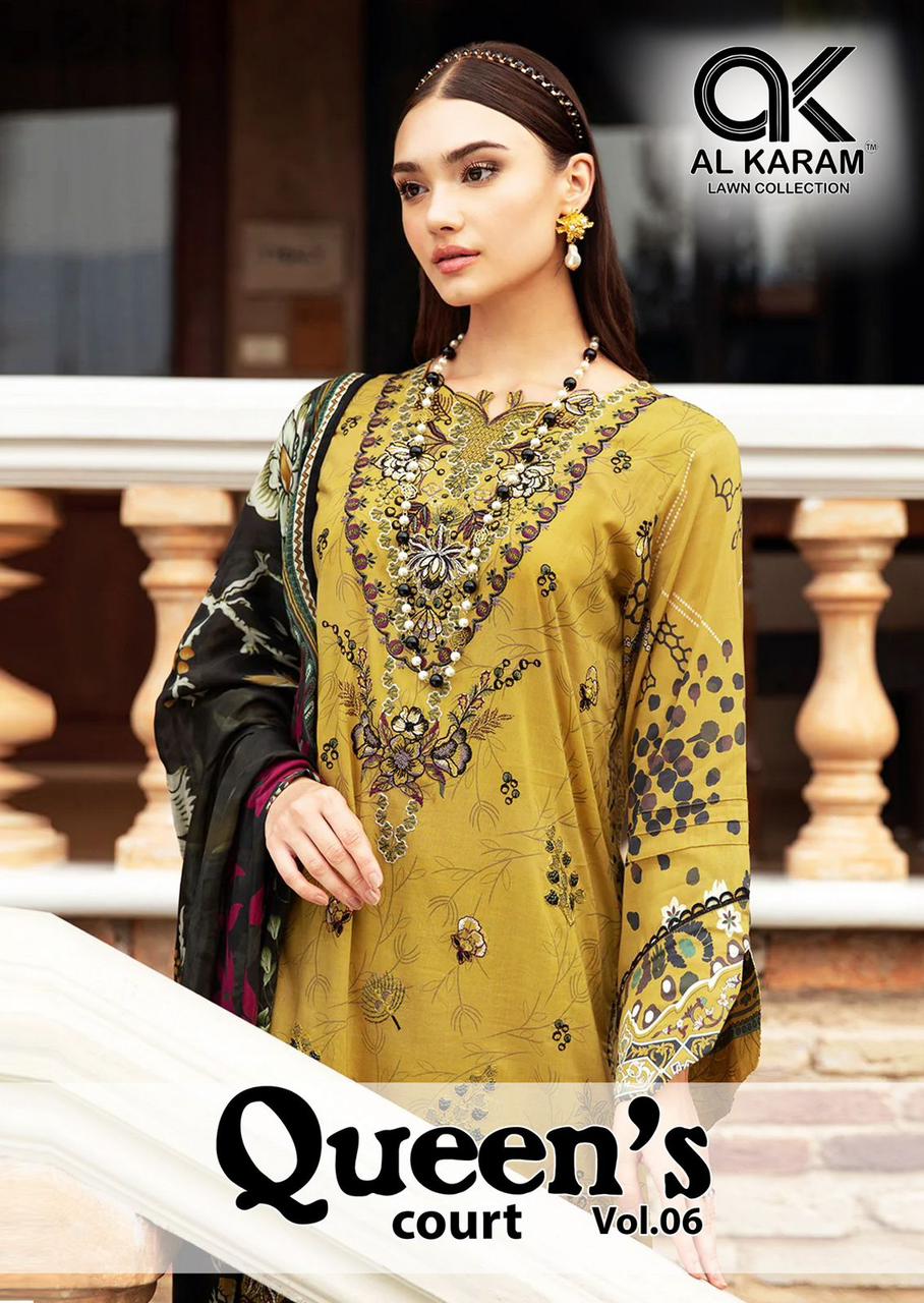 AL KARAM QUEENS COURT VOL 6 CAMBRIC COTTON SUITS