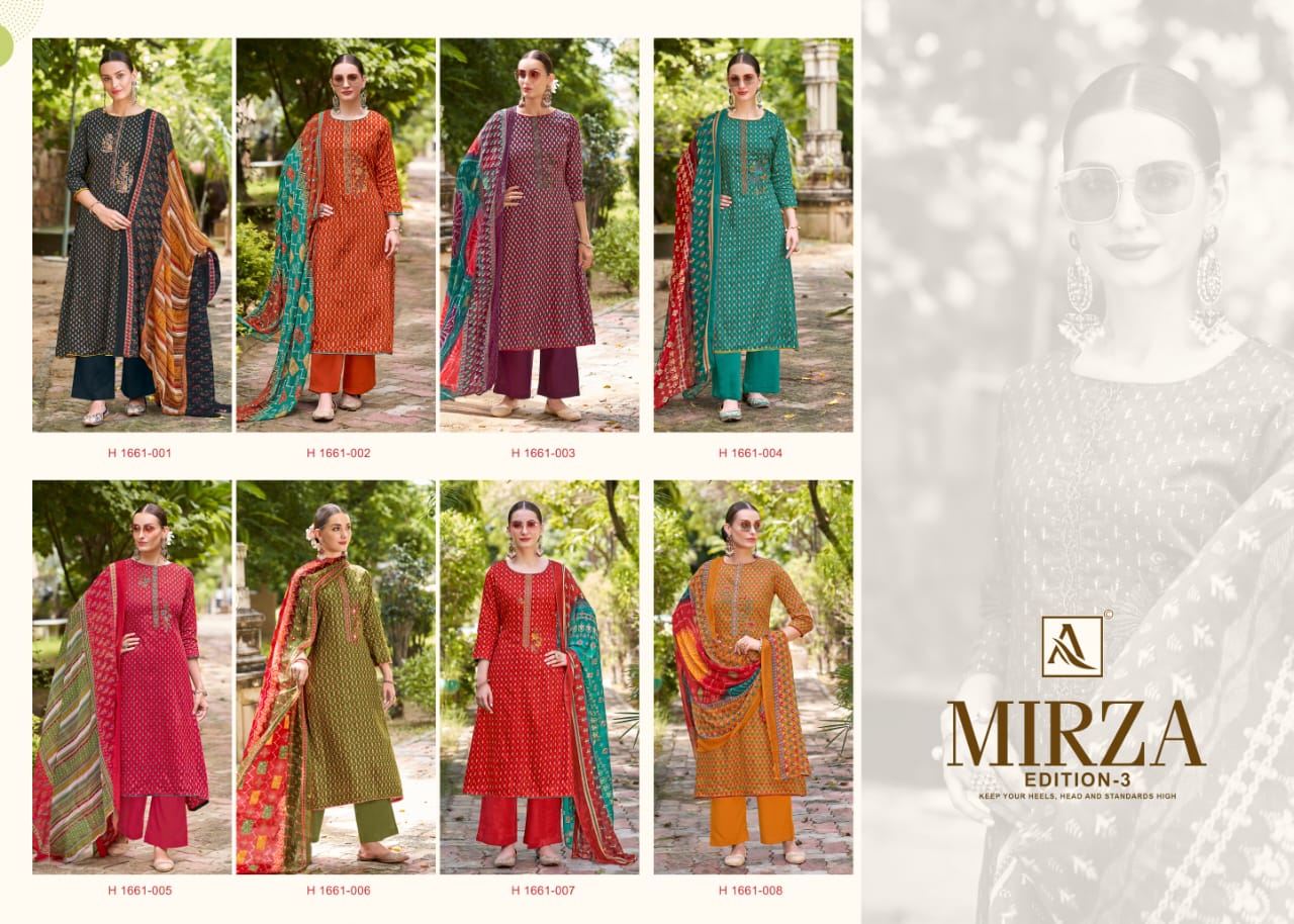 ALOK SUITS MIRZA EDITION 3 PURE ZAM COTTON SUITS