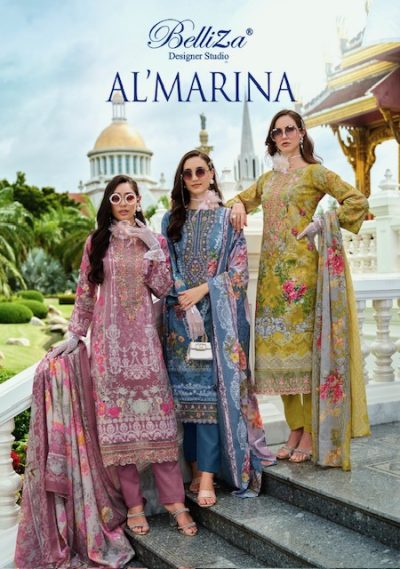 BELLIZA AL MARINA PURE COTTON EMBROIDERY SUITS