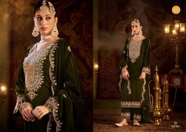 BELLIZA DESIGNER STUDIO MEENAKAARI PURE VELVET SUITS