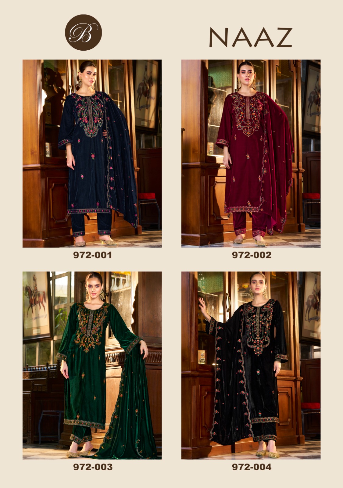 BELLIZA DESIGNER STUDIO NAAZ PURE VELVET SUITS