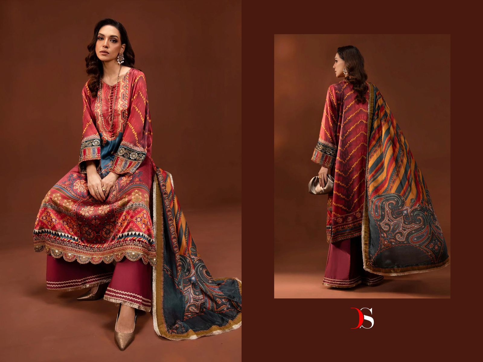 DEEPSY MARIA B SILK PAKISTANI SATIN SUITS CATALOG