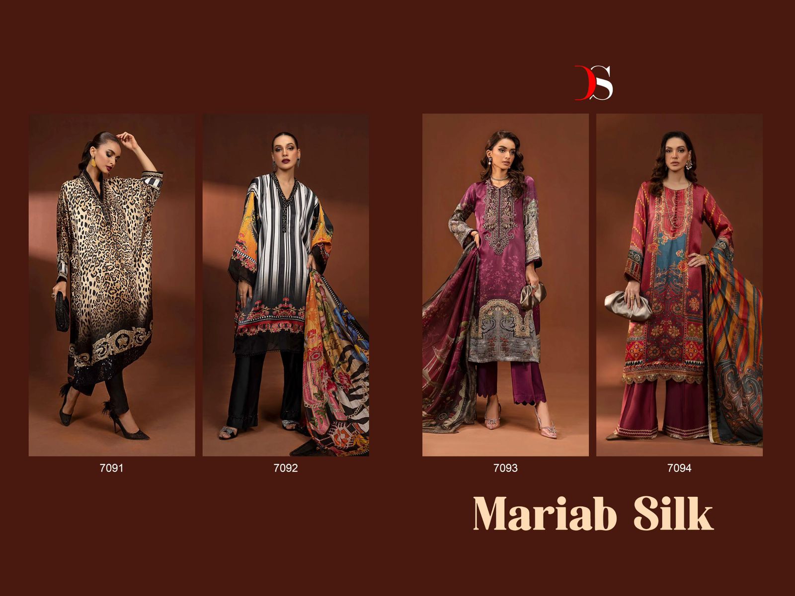 DEEPSY MARIA B SILK PAKISTANI SATIN SUITS CATALOG