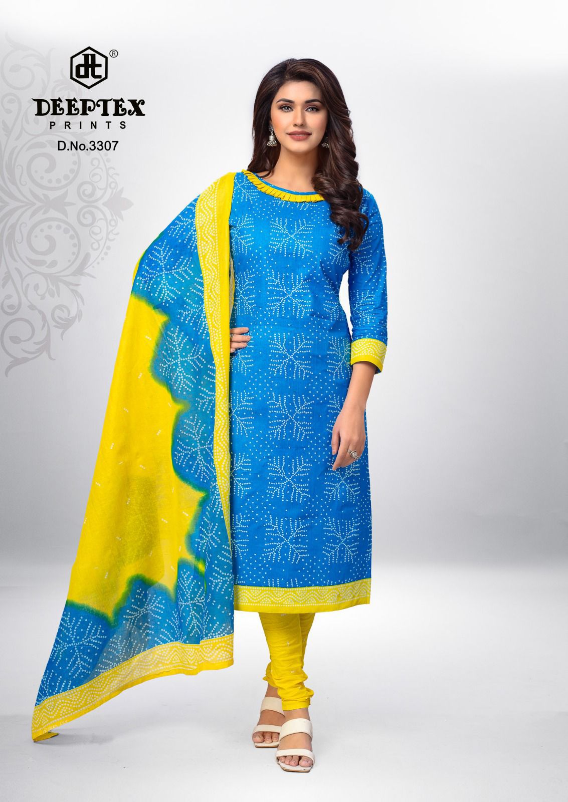 DEEPTEX PRINTS CLASSIC CHUNARIS VOL 33 DRESS MATERIAL