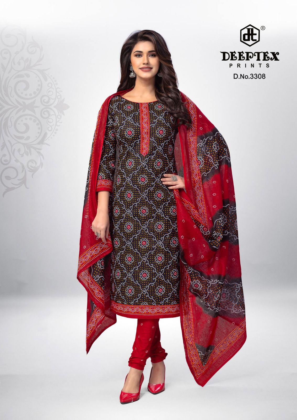 DEEPTEX PRINTS CLASSIC CHUNARIS VOL 33 DRESS MATERIAL