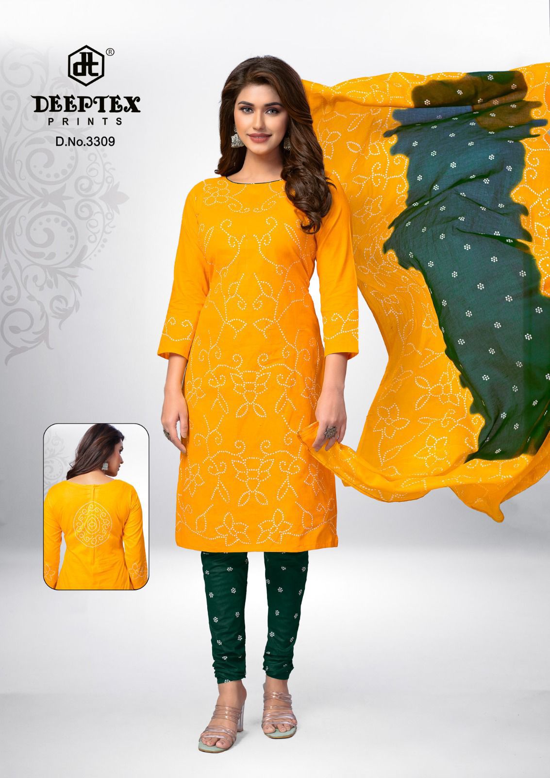 DEEPTEX PRINTS CLASSIC CHUNARIS VOL 33 DRESS MATERIAL