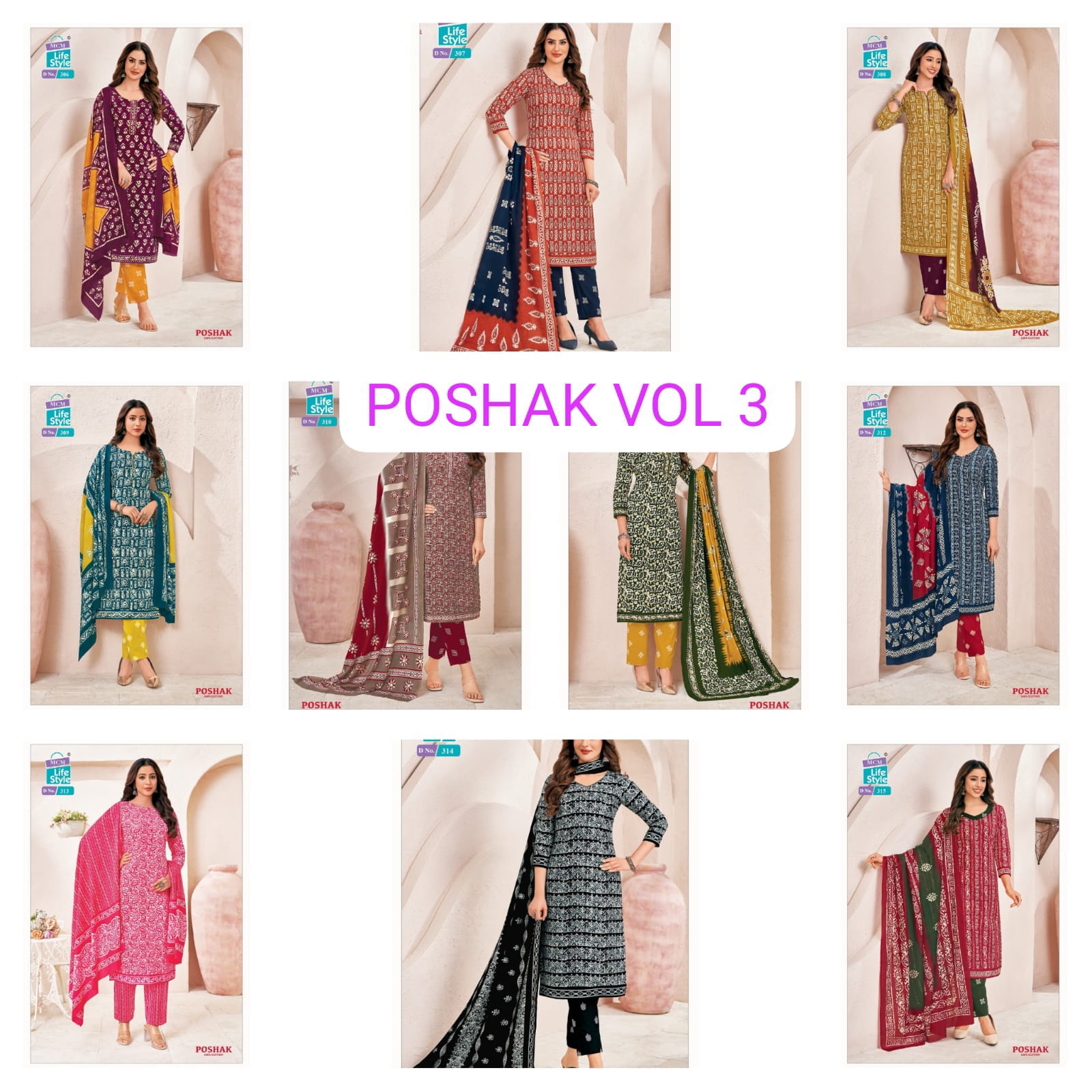 MCM LIFE STYLE POSHAK VOL 3 READYMADE KURTIS